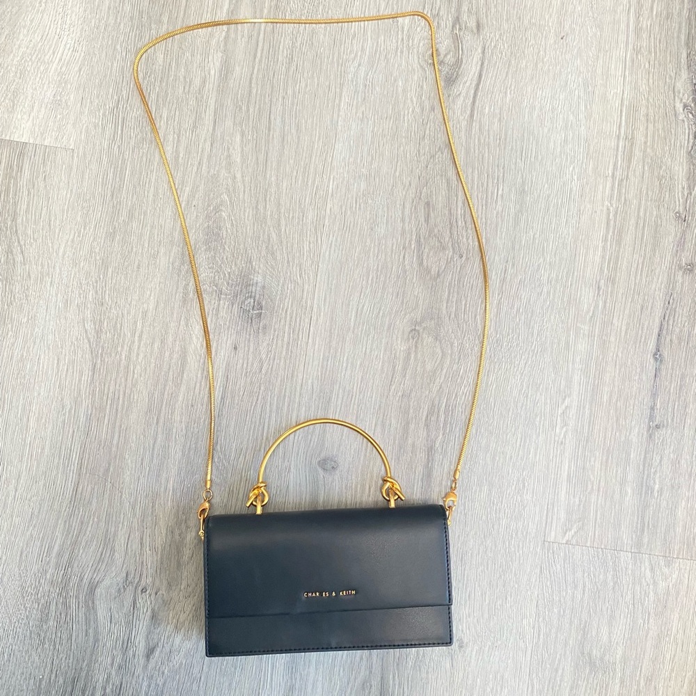 Charles & Keith wallet gold chain bag